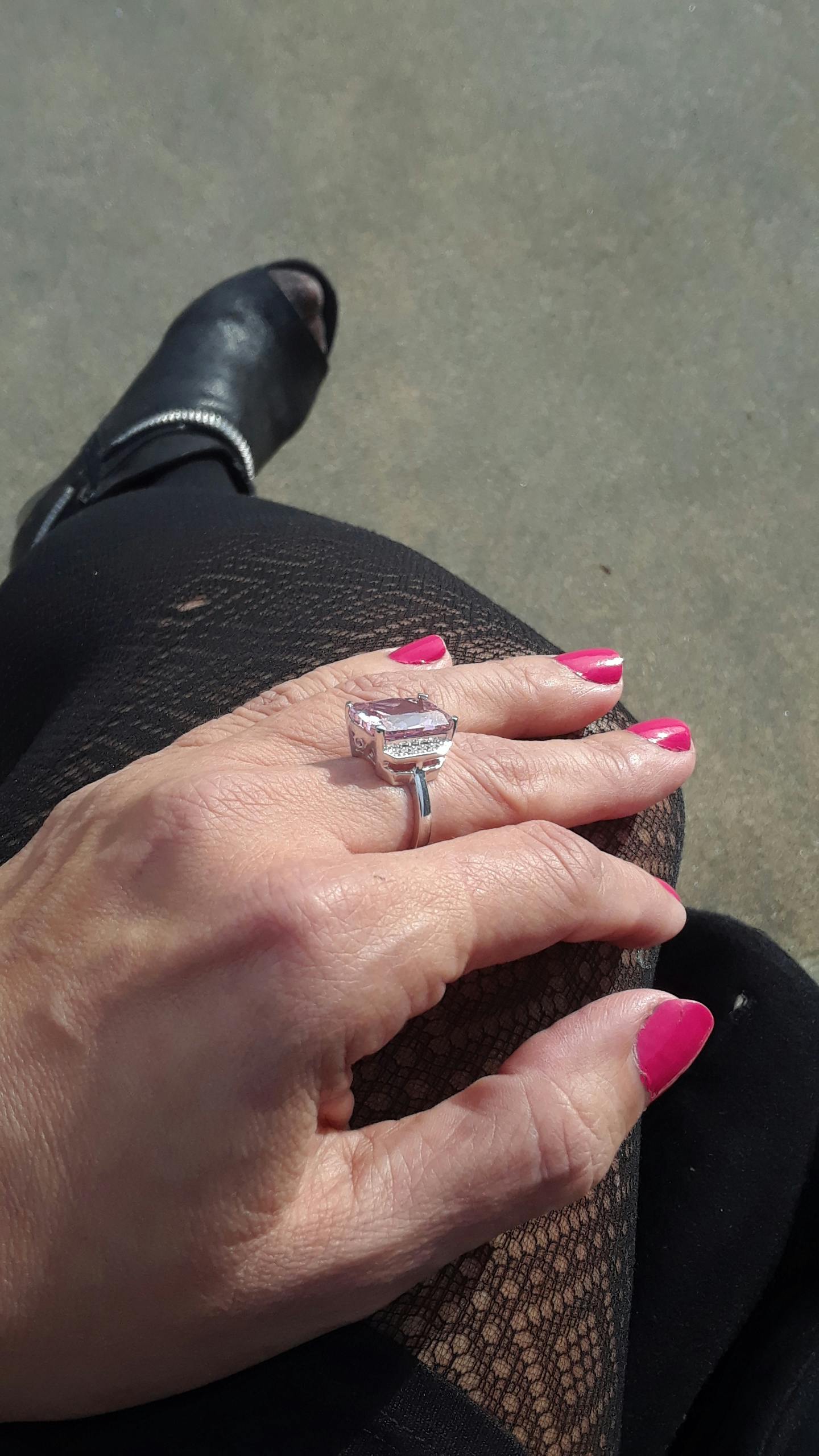 Sterling Silver Pink CZ Ring
